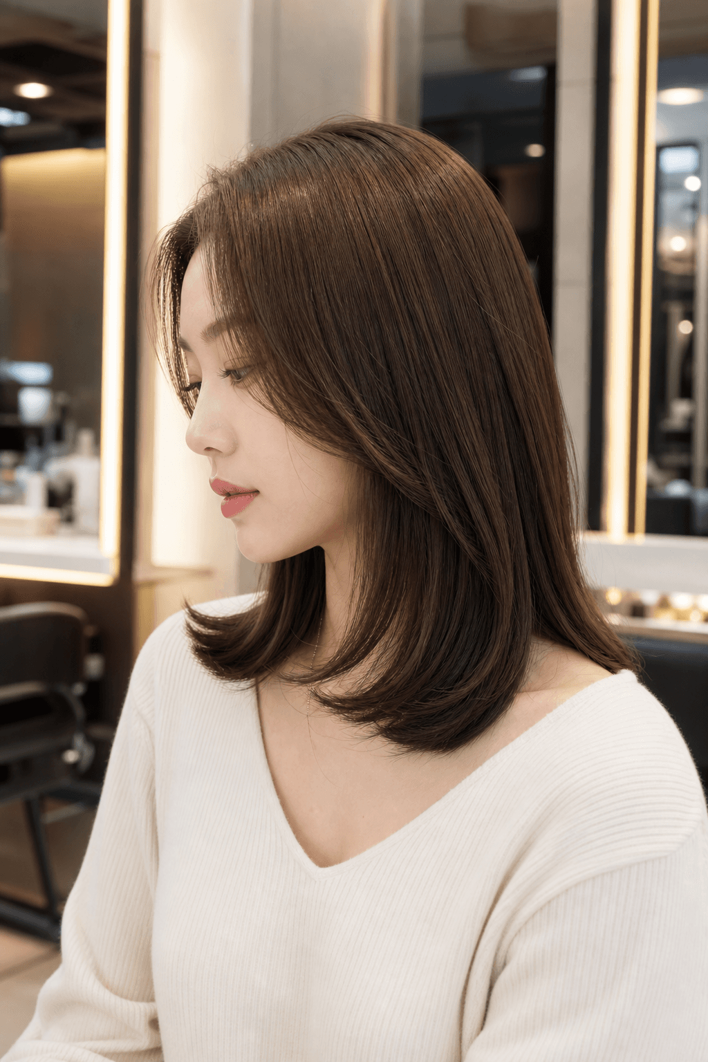 탈색 없이 톤다운 — 로우 브라운 글로스