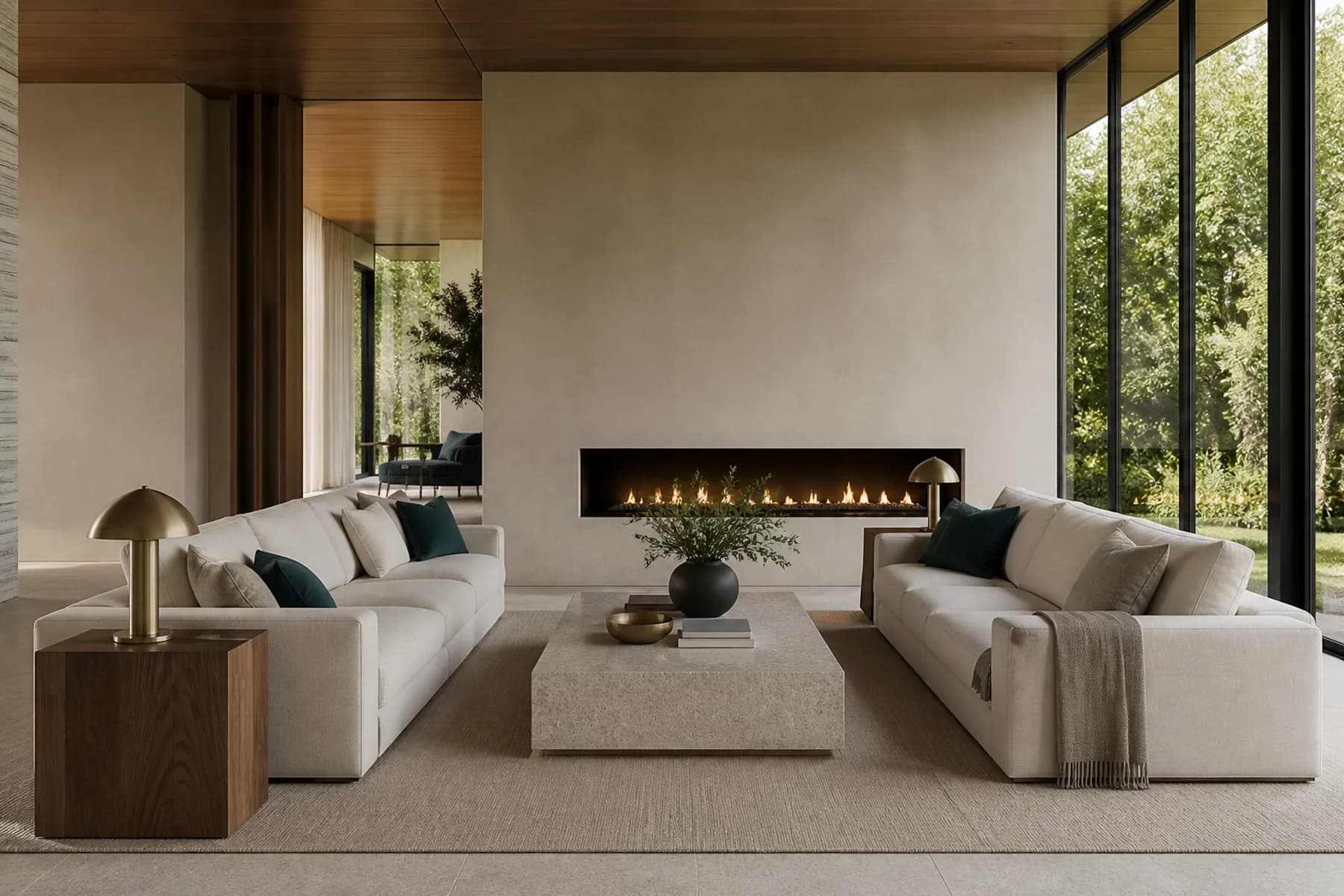 A townhouse room used as an office, with a fireplace and two wing chairs