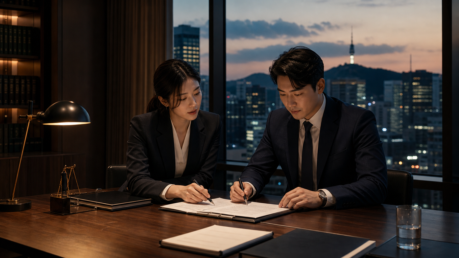세무 상담이 진행되는 회의 테이블